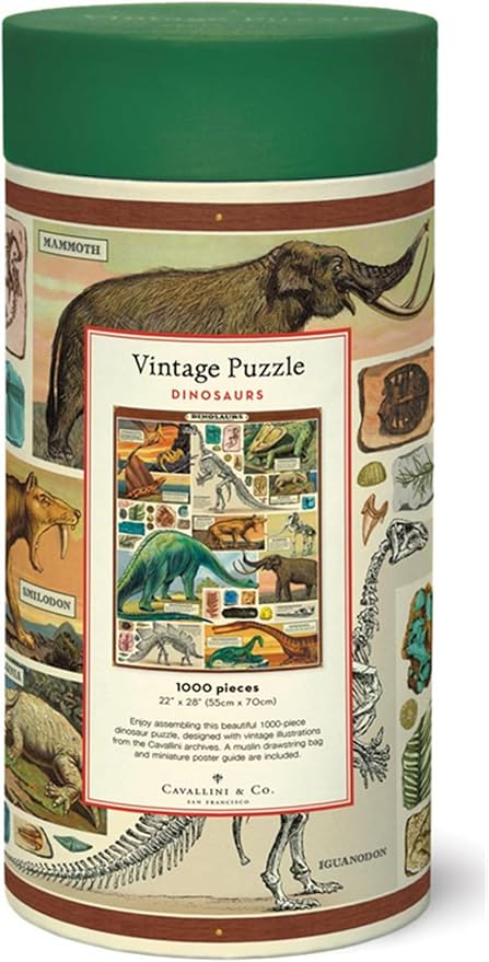 Cavallini & Co. Flora Dinosaurs Puzzle- 1000 Pieces