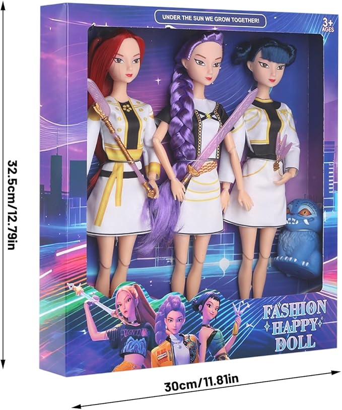 D-emon H-unters Action Figures,Korean Idol Doll,3pcs H-unters Doll Model Set, Anime Character Figures, Desktop Decorations, Home & Office Decoration Accessories (3pcs)
