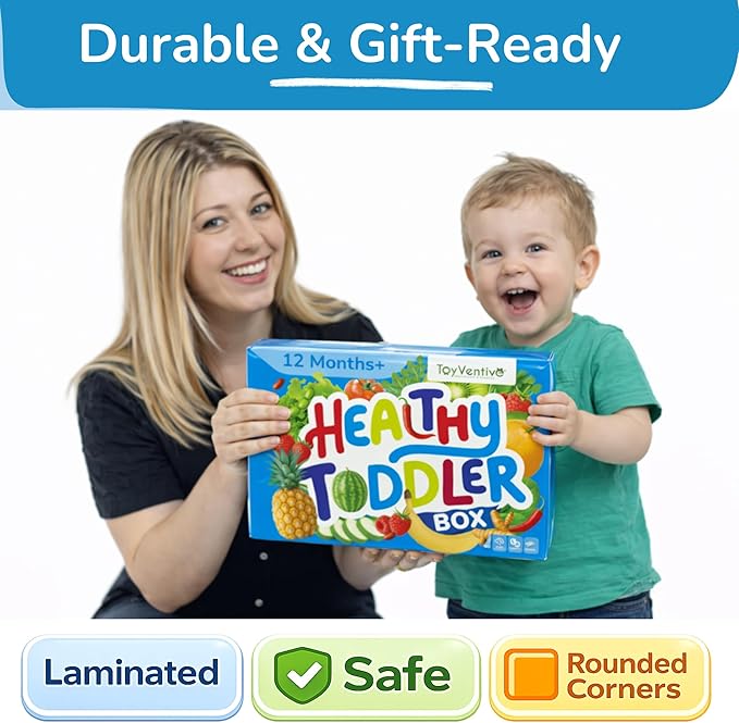TOYVENTIVE Preschool Learning Activities for Toddlers, Learning Toys for 2 Year Olds, Educational Flashcards, Montessori Books and Games, Gifts and Toys for 1 Year Old Boy, First Birthday Gift Boys