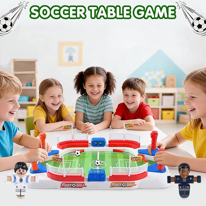2-in-1 Play Soccer Board Game for Kids, Foosball Figures PK, Foosball Table for Kids 8-12, Soccer Toys for Boys, Tabletop Football Game, Birthday Gifts for 4-10 Years Old