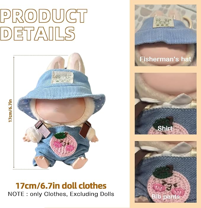 6.7 Inch Doll Cute Clothing Set with Accessories The for Birthdays Christmas and More for Doll Lovers Style_11