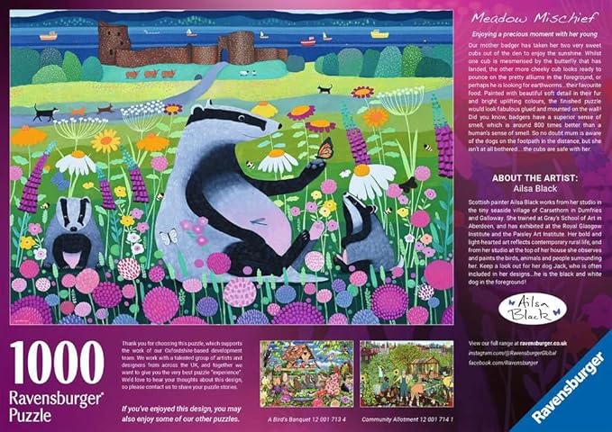 Ravensburger Meadow Mischief 1000 Piece Puzzle for Adults