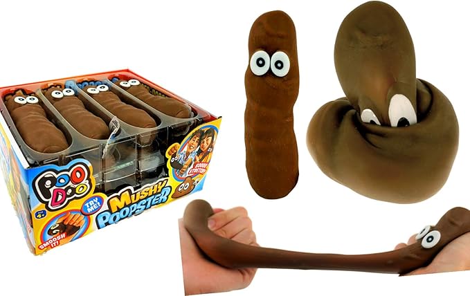 JA-RU Squishy Poop Toys for Kids (12 Pack) – Sand-Filled Stretchy Poop Squishy Fidget Toys, Stress Relief Toy, Funny Gag Gifts, Party Favors, & Classroom Prizes. 6448-12p