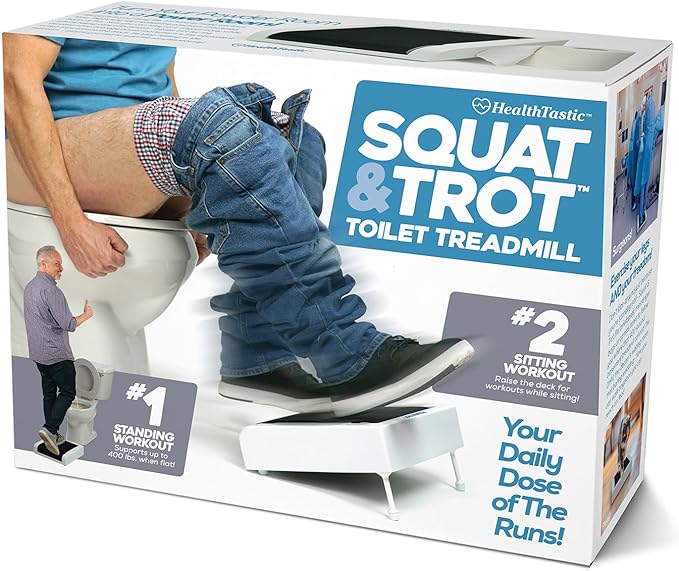 Prank-O Squat & Trot Prank Gift Box – Funny Empty Gag Gift Packaging for White Elephant, Christmas & Office Parties, Hilarious Joke Gift Box to Hide Real Presents for Friends & Fitness Lovers