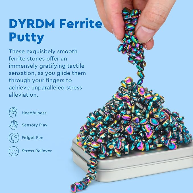 300+ Original Ferrite Putty Colorful, Sensory Stones, Adult Fidget Stress Relief Desk & Office Item, Ferrite Stones Stocking Stuffers Gifts
