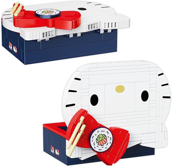 Brickcraft Officially Licensed Sanrio Hello Kitty Bento Box Building Set, 191-Piece Multicolored Brick Kit with Detailed Character Face and Mini Sushi Builds, Adorable for Fans Seasonal