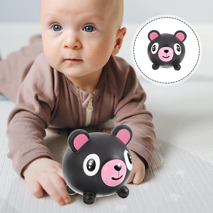 TOYANDONA Squeeze Toy for Kids - Bear Tongue Stick Out Animal Tongue Out Toy Squeeze Ball for Stress Relief Fun Kids Adults Birthday Party Favors Easter Basket Goodie Bag Stocking Stuffers, Black