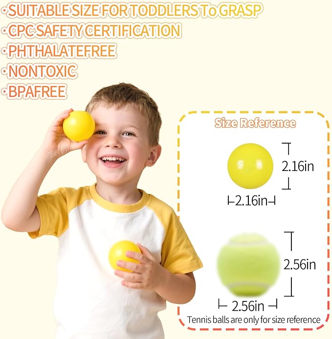 Ball Pit Balls for Kids, Plastic Refill 2.2 Inch Balls, 100 Pack, Bright Colors, Phthalate and BPA Free, Includes a Reusable Storage Bag with Zipper