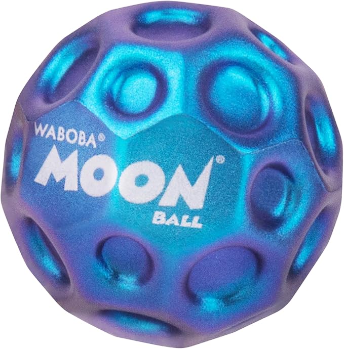 Waboba Metallic Moon Ball Blue- Hyper Bouncy Ball - All Ages Extreme Bounce and Fun - Perfect for Active Play and Outdoor Games