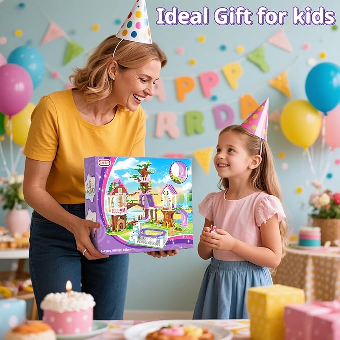 2025 Upgraded Treehouse Building Blocks Toy for Girls, 809PCS Forest Girl Tree House Building Set, Adventure Camp Set with Animals and Pool, Birthday Gifts for Kids Girls Boys Age 8 9 10 11 12+