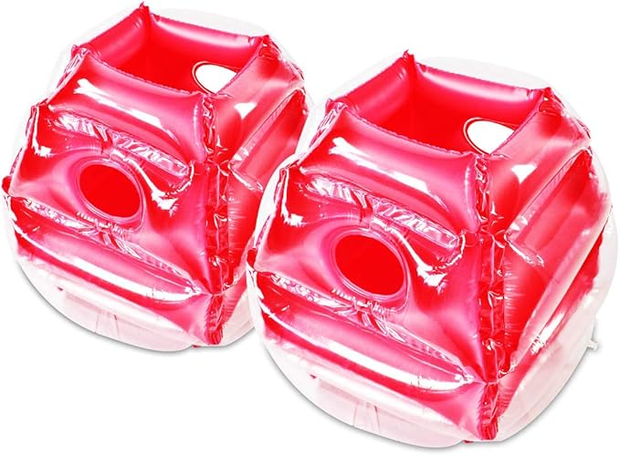 ZHUYNXIR 2 PC Sumo Balls for Kids, Kids Bumper Bounce Balls, Kid Sumo Balls, Lawn Game Ball for Child Outdoor Team Gaming Play, 24 inch, red+red.