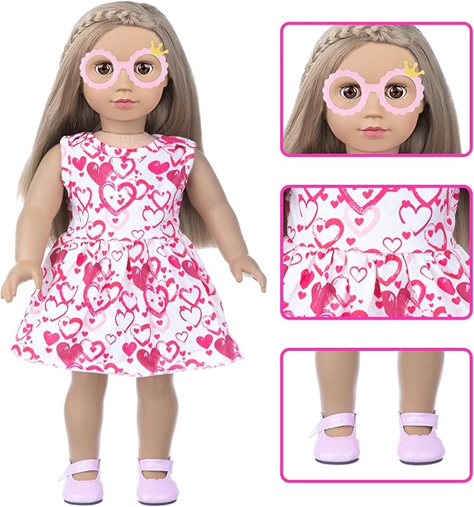 BDDOLL Doll Clothes and Accessories School Supplies Playset for 18 Inch Girl Doll with Doll Clothes,School Bags, Student Cards, Glasses, Pencils, calculators, Scissors, notebooks, etc