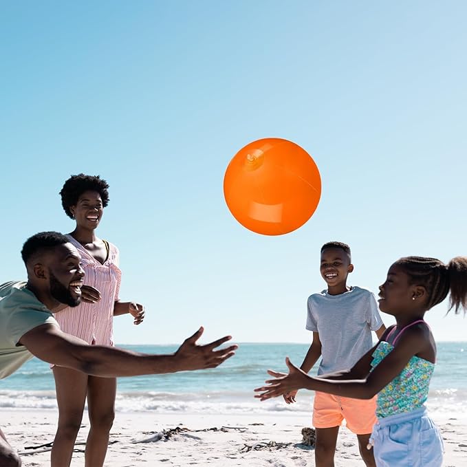 20 Pack Orange Beach Ball - 12Inch Blow Up Beach Ball Party Supplies for Kids, Inflatable Floating Balls for Summer Pool Parties, Outdoor Activities & Birthday Decorations(Orange)