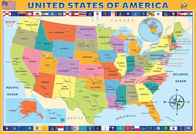 EuroGraphics Map of the United States of America Jigsaw Puzzle (200-Piece)