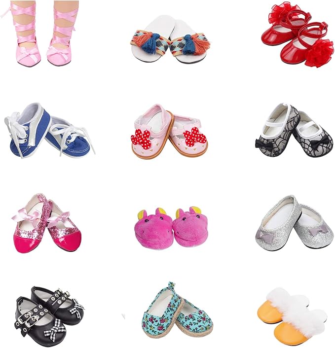 Etistta 6 Pairs of Doll Shoes 2 Pairs of Socks Fits for 18 inch Doll Shoes American Dolls Accessories