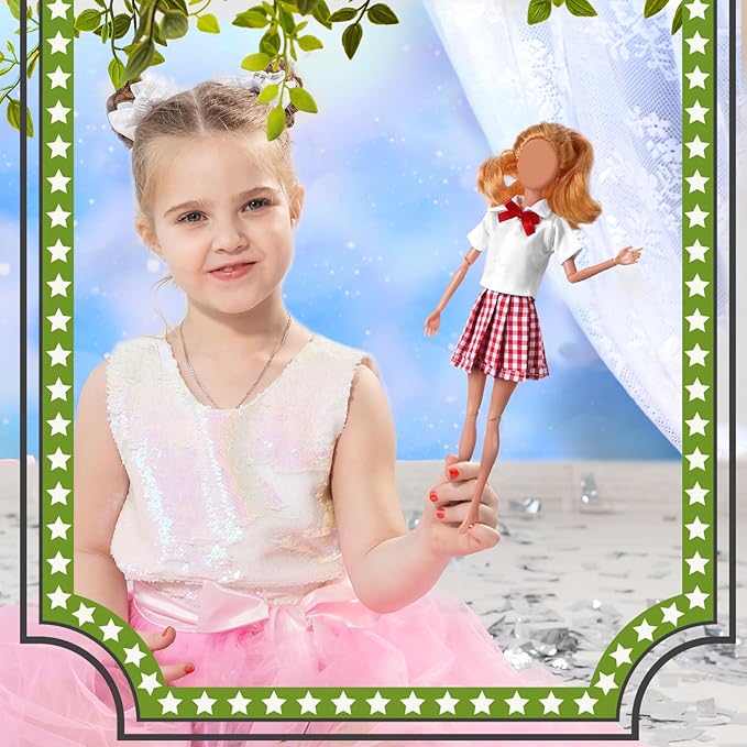 Bencailor 8 Pieces Doll Clothes for 11.8 Inch Doll Accessories Shirt Skirts Dress Outfit Clothing for Birthday Gift(Cute)
