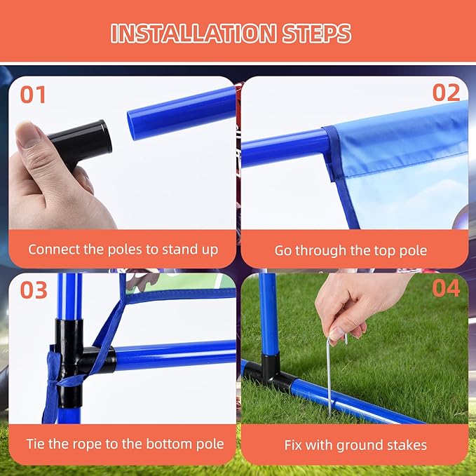 Football Toss Game Set with 4 Inflatable Balls – Football Throwing Target Toy for Kids Ages 8-12, Indoor & Outdoor Sports Activity for Boys and Girls Ages 3+