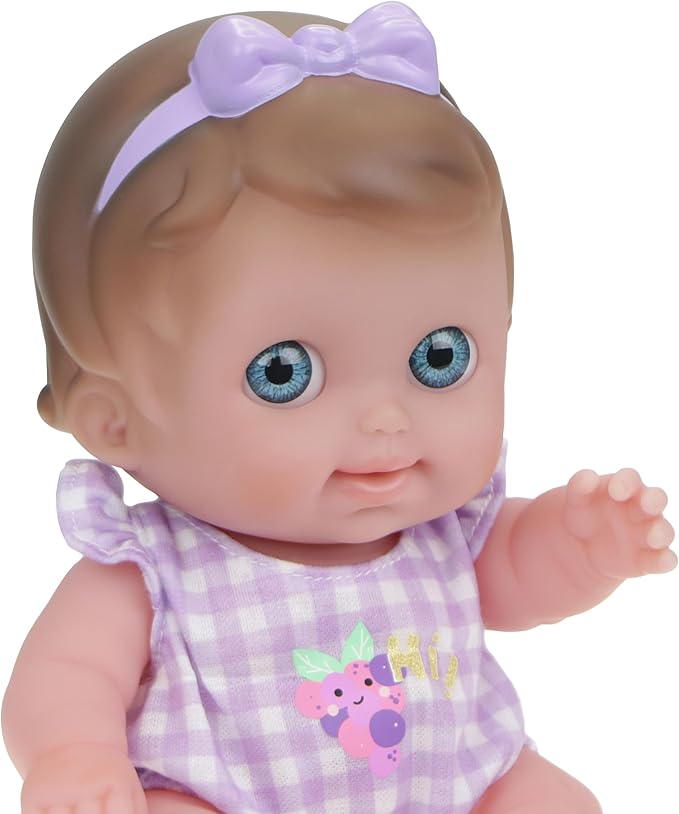 Lil Cutesies 9" All Vinyl Baby Doll Bed Time Gift Set | Posable and Washable | Removable Outfit | Rocking Crib and Bed Time Accessories | JC Toys | Ages 2+