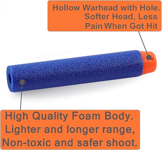 POKONBOY 1200 Pack Refill Darts Compatible with Nerf Guns, Refill Bullet Darts Foam Darts Compatible with Nerf Guns N-Strike Elite Series Blaster Toy Guns Kids