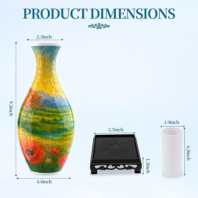 3D Puzzles Vase for Adults, Crafts for Adults, 160 Pieces Plastic DIY Unique Flower Vase with LED Light House Warming Gift Birthday Gifts for Flower Arrangements and Home Decor (Mountains)