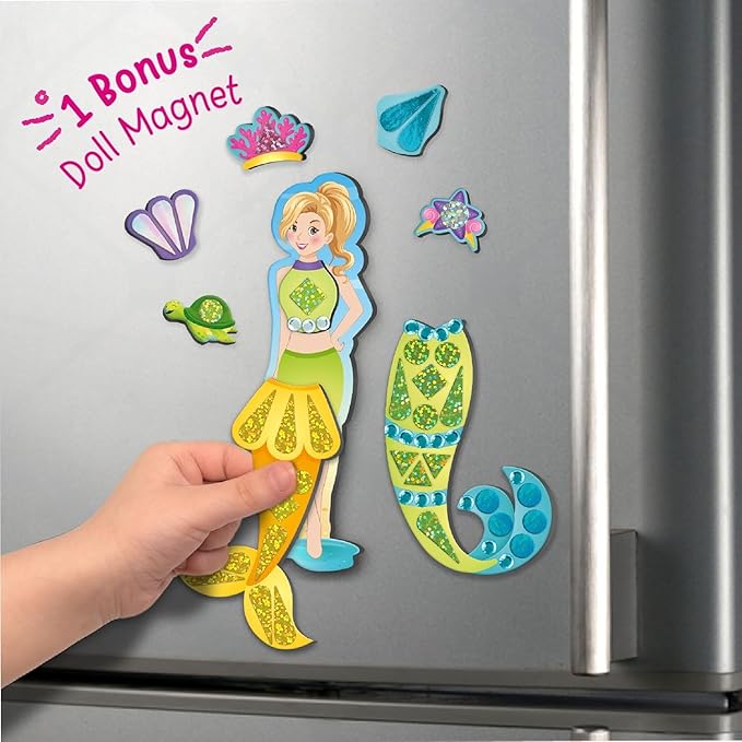 Imagimake DIY Magnetic Dress-Up Mermaid | 30 Magnetic Dresses & Accessories |Mix & Match Pretend Play Magnetic Toys for Girls | Easter Basket Stuffers | 3,4,5,6 & 7 Year Old Girl Birthday Gifts