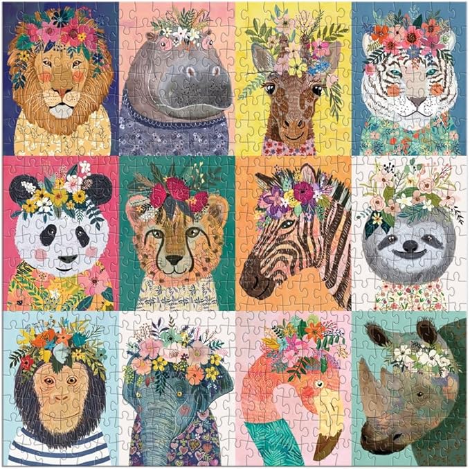 Galison Wild Spirit 500 Piece Puzzle from Galison - 20" x 20" Beautifully Illustrated Puzzle, Thick & Sturdy Pieces, Fun and Challenging Activity for Adults, Makes a Wonderful Gift!