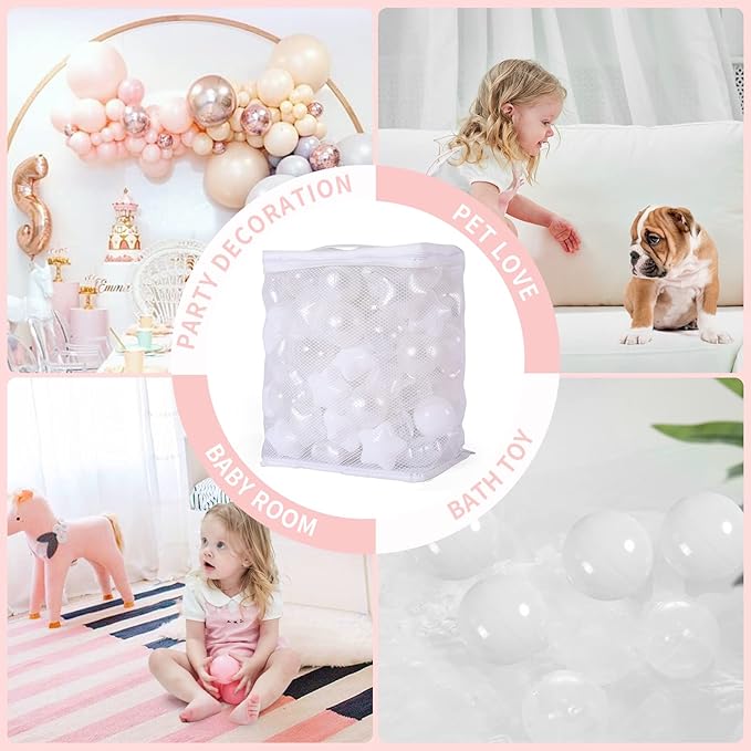 TRENDPLAY Star Ball Pit Balls for Toddlers -50 100 200 Count Star Balls Different Shapes, Non-Toxic Plastic Balls for Safe Play, Boys Girls Festival Party Decoration