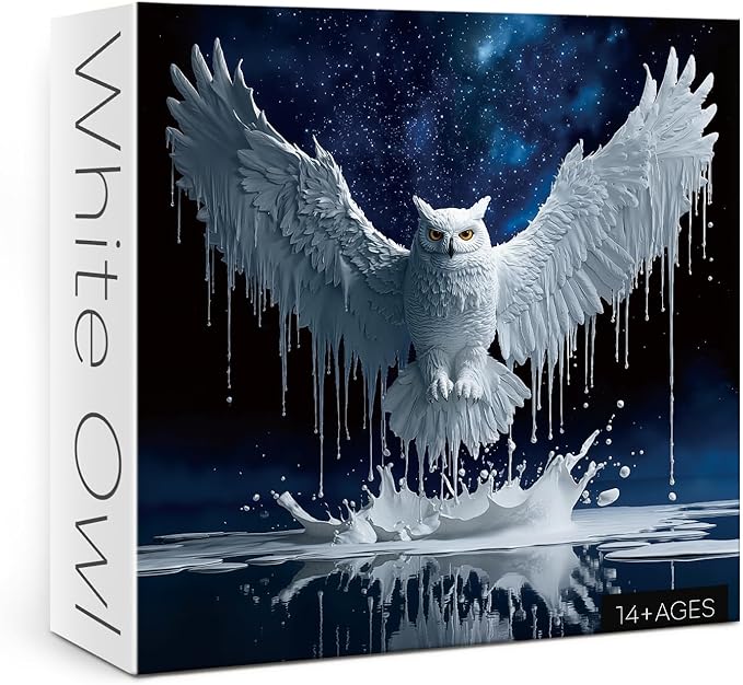 Owl Puzzle for Adults 1000 Pieces, Fantasy Art Jigsaw Puzzle, Animal Galaxy Nebula Paint Puzzle