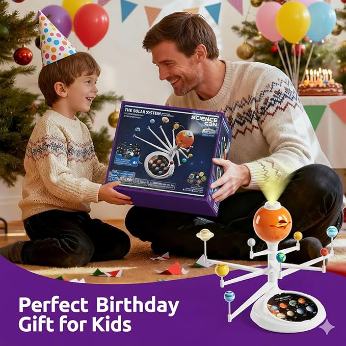 Science Can Solar System for Kids, Interactive Talking Solar System Model, STEM Planetarium Projector with 8 Planets, Space Toys Gift for Age 6-12 Boys & Girls, Classroom & Home Astronomy Learning