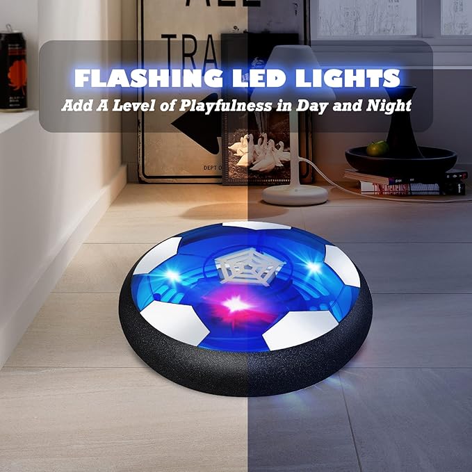 Kids Toys Hover Soccer Ball Rechargeable, Stocking Stuffers for Kids Indoor Games with Flashing Light for Christmas Halloween Birthday for Boys Girls Toddlers 3 -10 Years Old