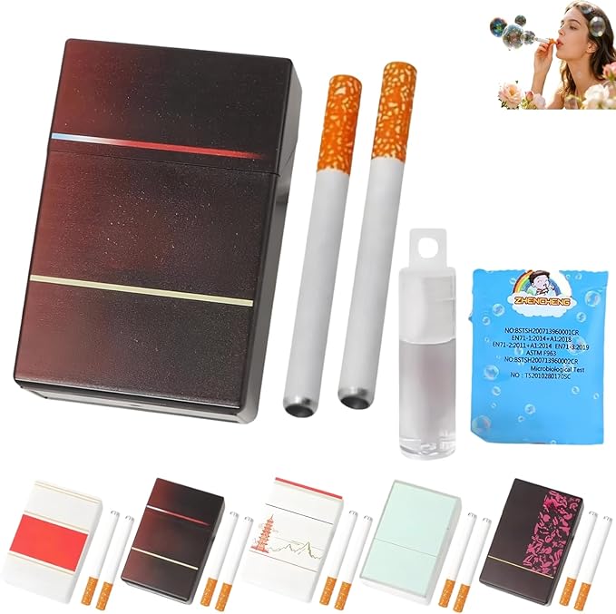 Novelty Bubble Blower Box Set,Stress Relief Toys that Blow Bubbles,Funny Mini Bubble Box Stick Toy for Men Women for Relaxation Fun Office Party Gift Idea (Style A)