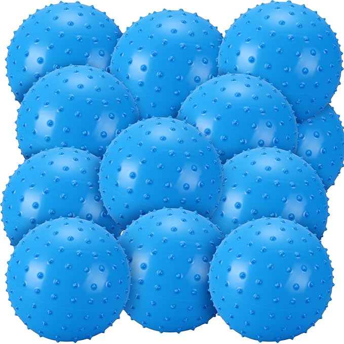 Bouncy Spiky Sensory Ball - Inflatable Massage Stress Fidget Toy Playground Balls for School Party Favors Outdoor Indoor
