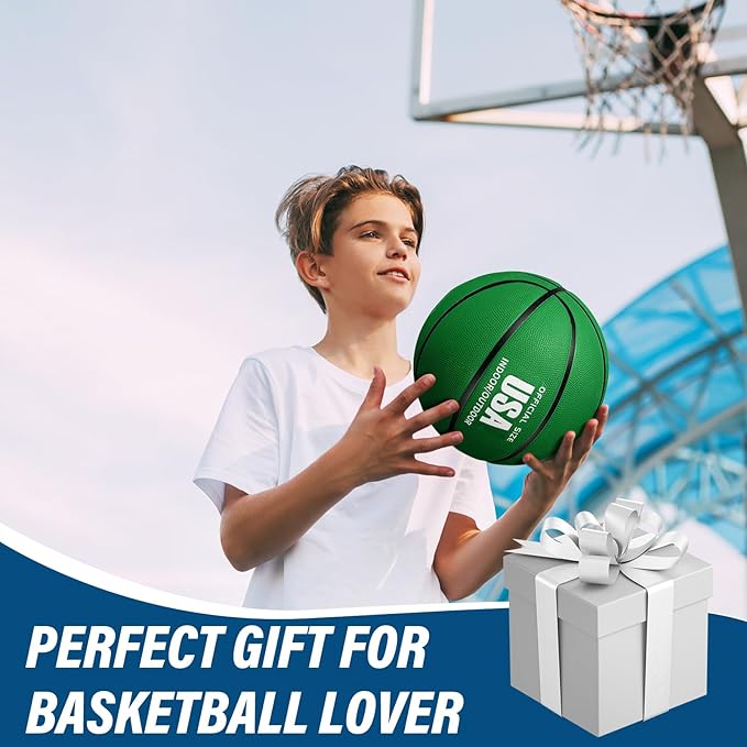 Libima 12 Pcs Rubber Basketball Official Size Bulk Streetball Multicolor Basket Ball with Pump Plain Basketball for Adult Youth Kid Indoor Outdoor Training Game Gift Back to School