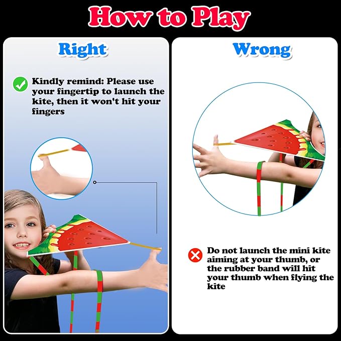 YongnKids 6 Pack Mini Kite for Boys Girls Age 3-5 4-8, Finger Launcher Kites Easy to Fly Ejection Flying Toys Kite for Kids Teens Ages Beach Park Backyard Outdoor Sports