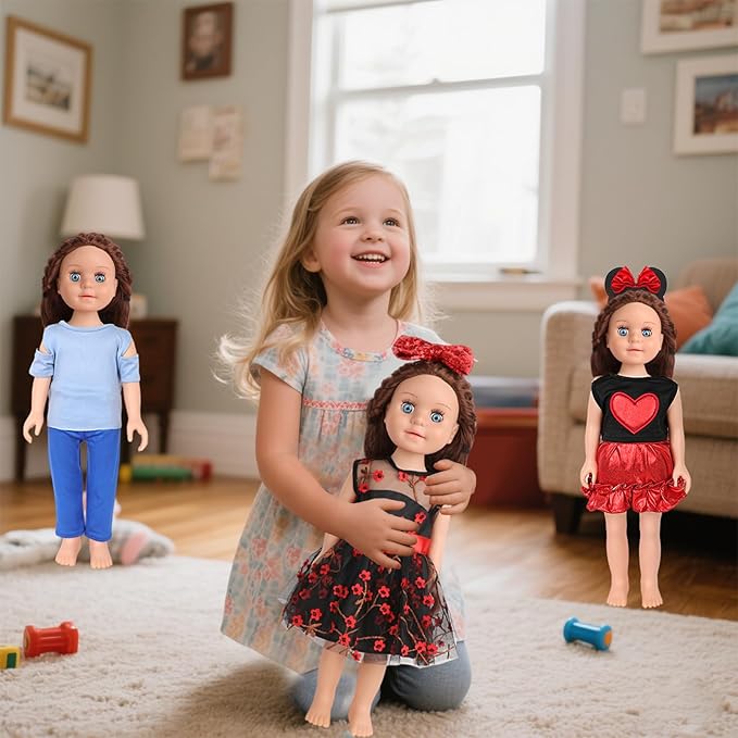 10 Sets of 18 Inch American Doll Clothes, Including 10 of Doll Clothing Dress Outfits for American Dolls, Birthday Gifts for Kids