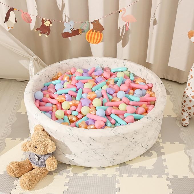STARBOLO Ball Pit Balls for Toddlers - Macaron Gold 500 Count Ball Pit Balls Crush Proof Plastic Toy Balls for Toddlers Ball Pits, Ball Pit Play Tent, Baby Pool Water Toys,500pcs