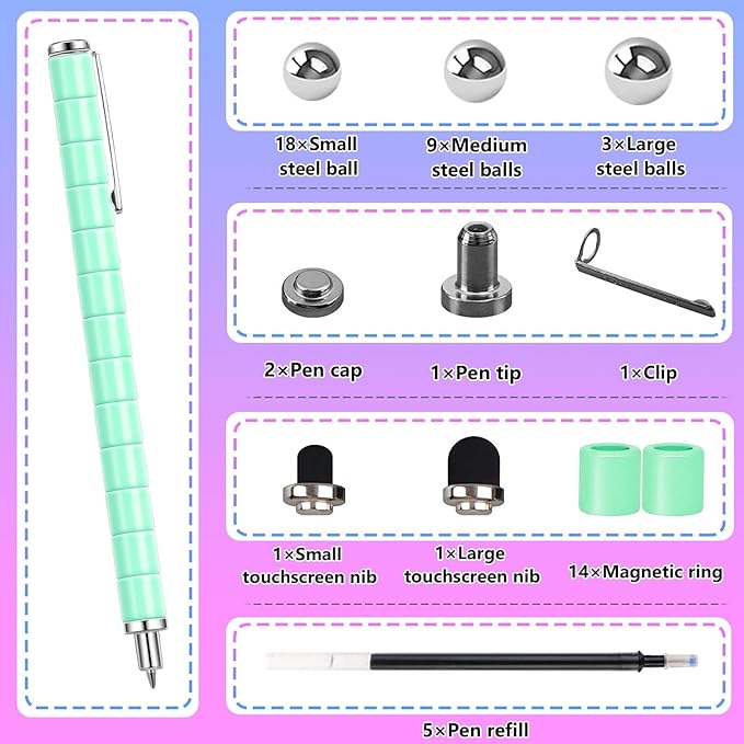 Magnet Pens Gifts for Teen Girls - Easter Basket Stuffers for Teen Boys, Unique Birthday Gifts for Men Women, Cool Gadget Stress Relief Toys for 12 13 14 15 16 Year Old Desk Supplies Ballpoint Pens