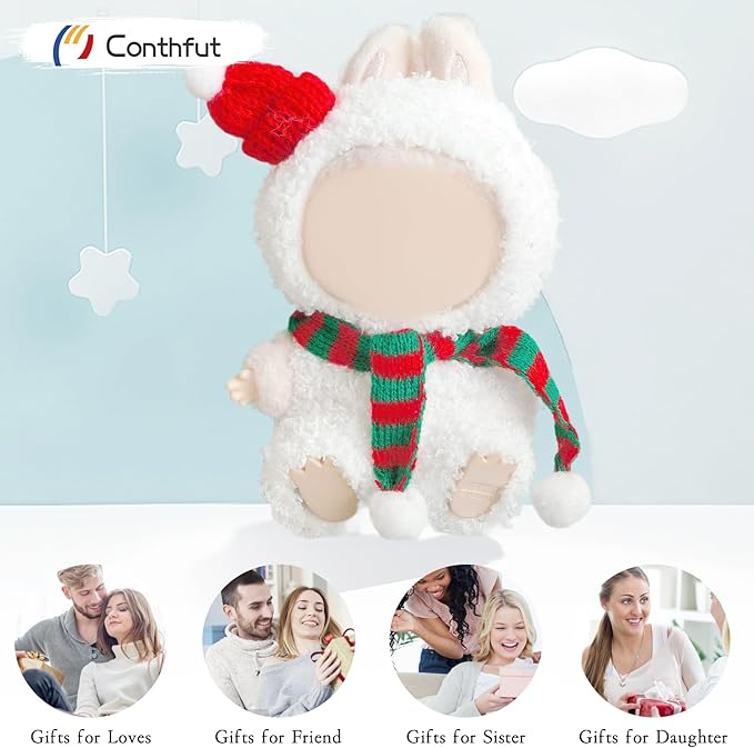 17cm Doll Clothes, Clothes for Dolls Outfit, Accessories for Dolls Clothes, Cute Clothes Set for Doll,No Doll Included (White Snow)