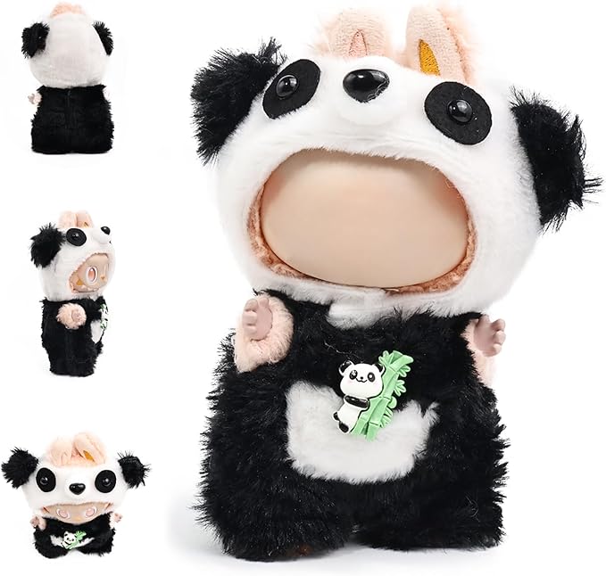 Clothes for labubu 17cm Accessories Suit Cute Clothes for Doll Dress up Animal Style Outfits (NO Doll)（Panda）