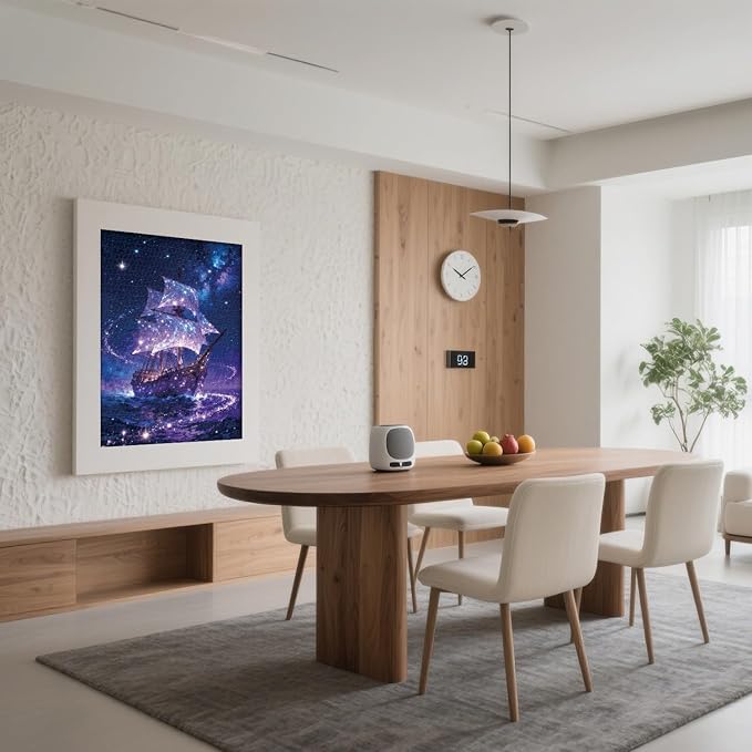 Family Jigsaw Puzzles for Adults 1000 Pieces, Challenging Fun Puzzles Stunning Art Wall Decor, Gift for Adult Puzzle Lovers, Poster Included, Starry Sky Ship C0830