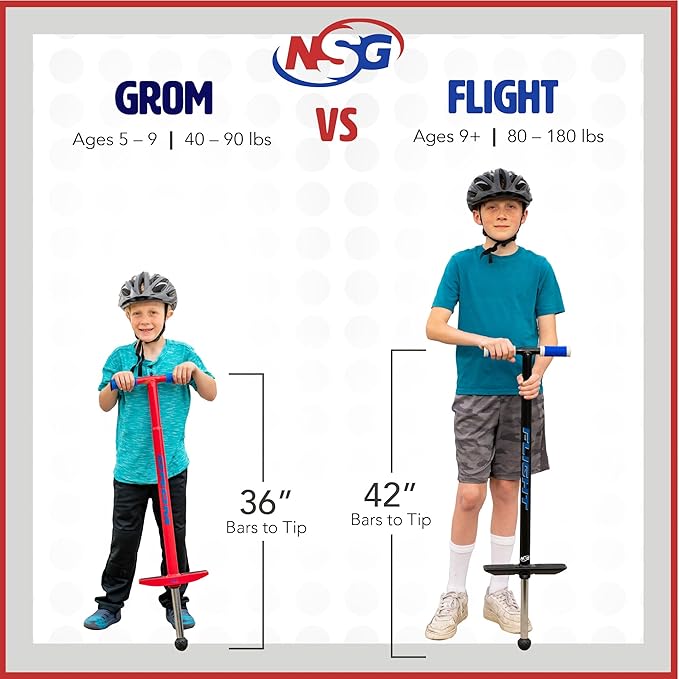NSG Grom Performance Pogo Stick - Ages 5-9 - 40-90 Pounds (Purple)