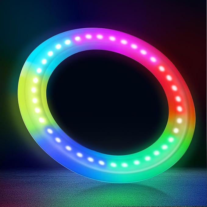 Dilabnba Flying Ring Disc Toy LED Light Beach Backyard Camping Sports Play Soft Discs Outdoor Tossing Toy Christmas Birthday Gift for Teens Boys Kids Adults, Lost Mode, 9.8''/200g