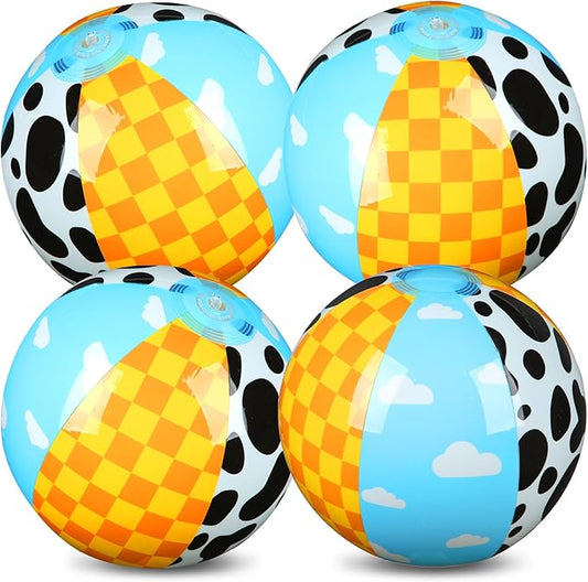 2 Pack Cartoon Story Themed Beach Balls 11.8" Inflatable Ball Bulk for Summer Pool and Beach Game Gifts Cartoon Story Birthday Party Favors Supplies and End of The Year Class Decoration
