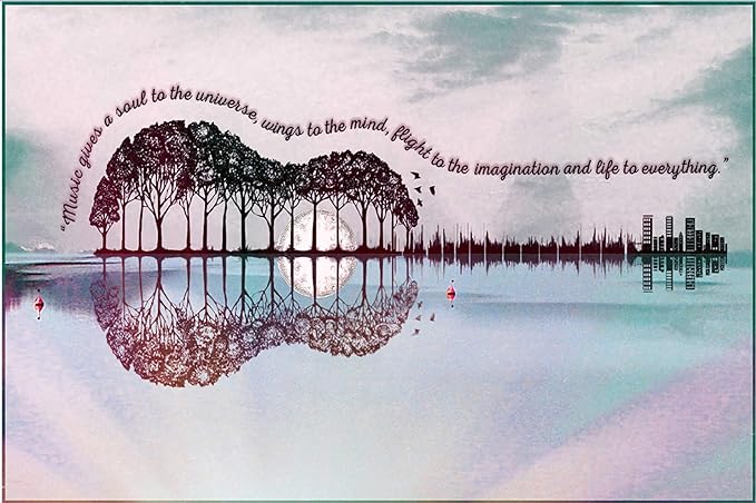 Puzzles for Adults ，Guitar Tree Landscape Wall Decoration，Wooden Puzzle Puzzles (500 Piece, Guitar Tree Landscape Wall Decoration)