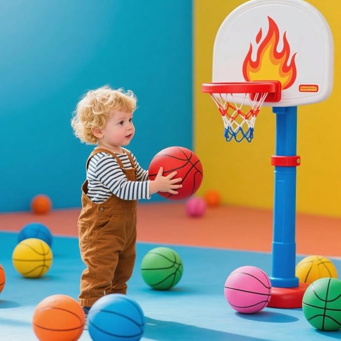 Mini Basketballs 3 Pack - 7inch Small Basketball Size 3 Set with Pump Needle - Ideal for Mini Hoop, Outdoor & Indoor Play - Kids Basketball Party Favors