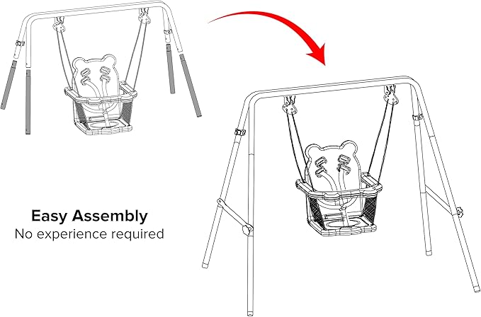 Sportspower My 1st Toddler Swing - Heavy-Duty Baby Indoor/Outdoor Swing Set with Safety Harness, Blue, 52"L x 55"W x 47"H