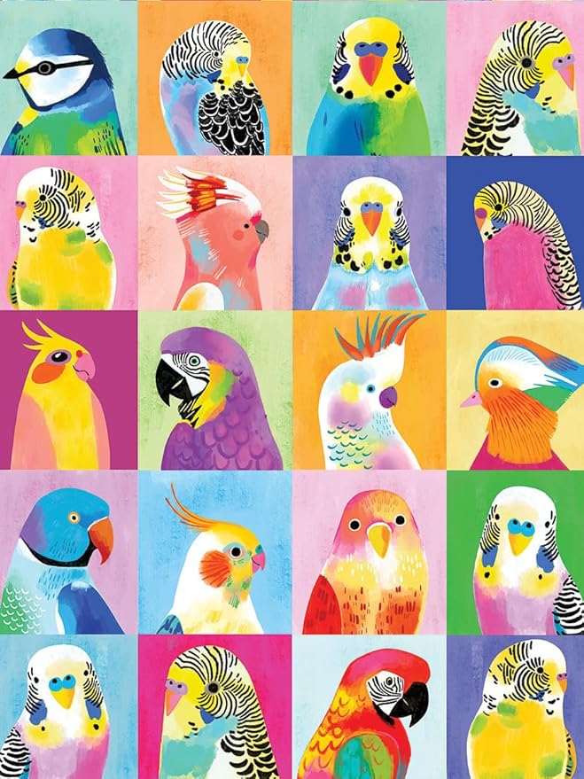 White Mountain 500 Piece Jigsaw Puzzle Fun Animal Collage Puzzles with Large Pieces Gift for Adults and Family 18"x24" - Tropical Birds