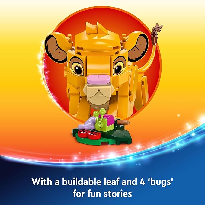 LEGO Disney Simba The Lion King Cub Building Toy - Collectible Play & Display Set - 6 Year Old Girl & Boy Birthday Gift - Detailed Model of Disney Simba - 43243