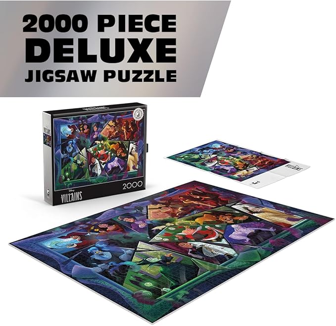 Ceaco – 2000 Piece Disney Silver Select Villains Jigsaw Puzzle – Relaxing and Fun Activity for Adults, Pieces