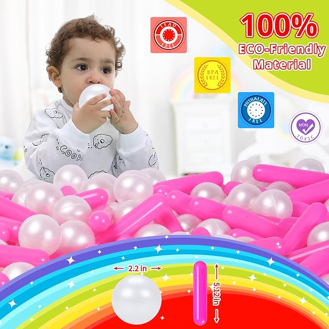 STARBOLO Ball Pit Balls for Kids -Pack of 150 200 500 Colorful Ball Pit Balls Crush Proof Plastic Toy Balls for Toddlers Ball Pit, Ball Pit Play Tent, Baby Pool Water Toys